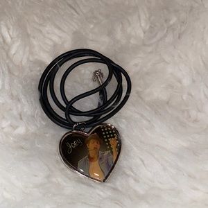 NKOB 2009 New Kids On The Block Joey McIntyre heart necklace black cord NEW